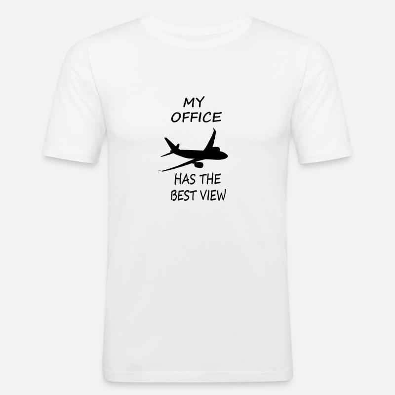 my office has the best view - Men's Slim Fit T-Shirt - white