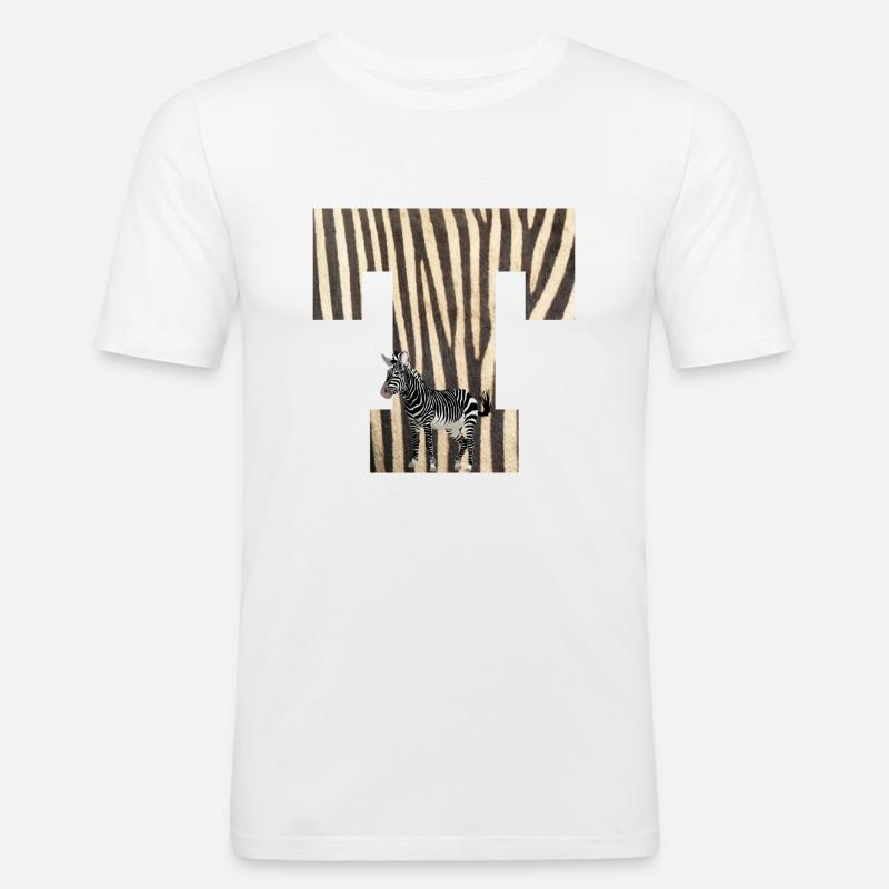 zebra t - Männer Slim Fit T-Shirt - Weiß
