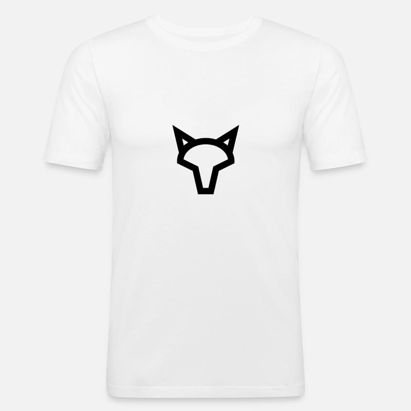Fuchs - Logo - Männer Slim Fit T-Shirt - Weiß