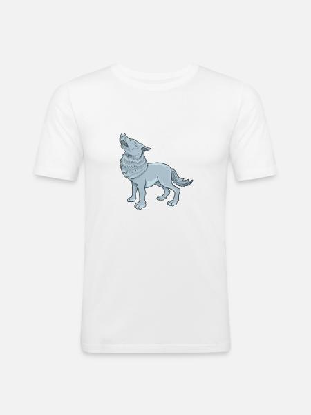 Cartoon wolf - Men's Slim Fit T-Shirt - white