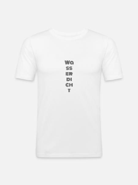Wasserdicht - Männer Slim Fit T-Shirt - Weiß