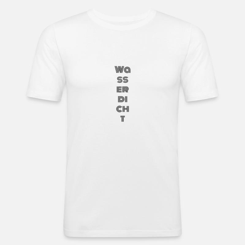 Wasserdicht - Männer Slim Fit T-Shirt - Weiß
