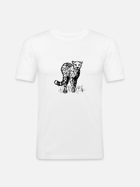 Cheetah line art drawing - Men's Slim Fit T-Shirt - white