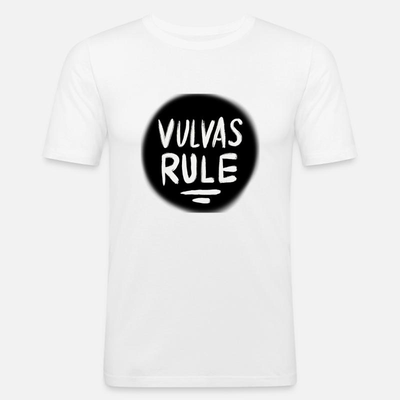 VULVAS RULE! - Männer Slim Fit T-Shirt - Weiß