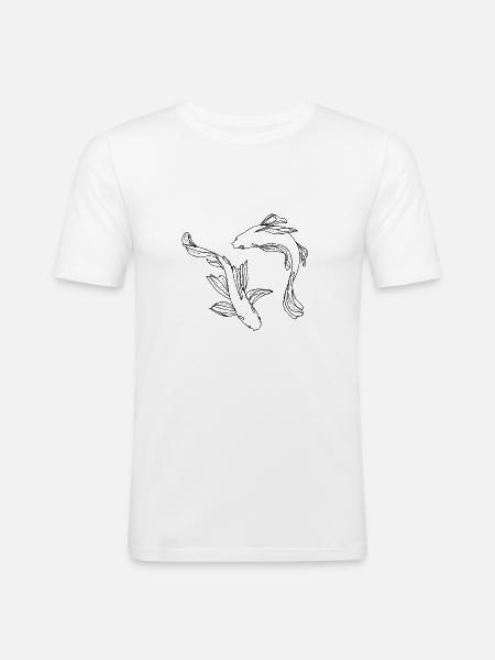 Ying Yang Fish - Men's Slim Fit T-Shirt - white