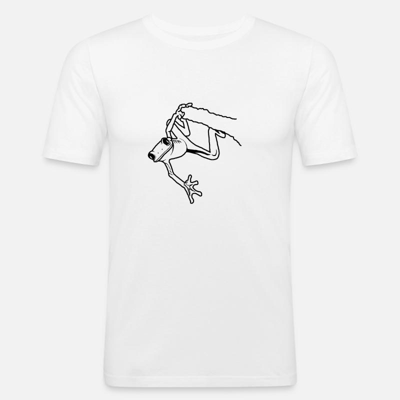Frosch aufgehängt - Männer Slim Fit T-Shirt - Weiß