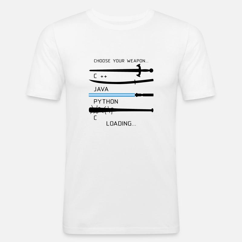 Coding Java Programmierer Beruf Geschenk - Männer Slim Fit T-Shirt - Weiß