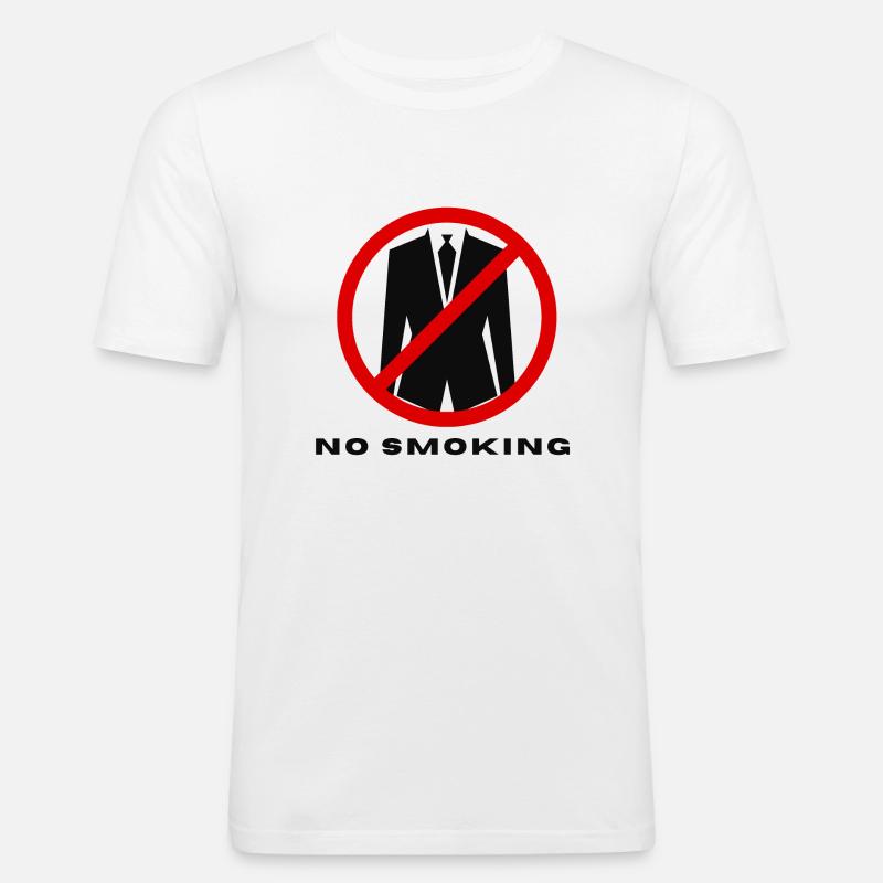 Røyking forbudt - Slim Fit T-skjorte for menn - hvit