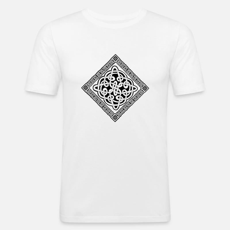 Celtic7 schwarzer Hintergrund - Männer Slim Fit T-Shirt - Weiß