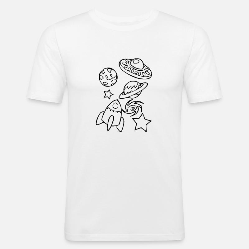 Conception de l'espace - T-shirt près du corps Homme - blanc