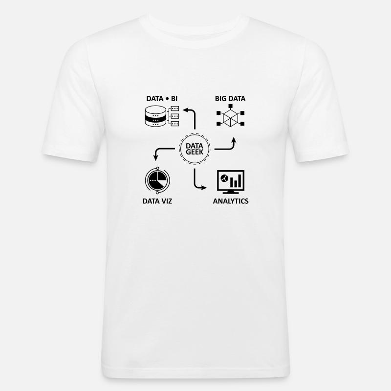 Analytics Datenwissenschaft Informatik Geschenk - Männer Slim Fit T-Shirt - Weiß