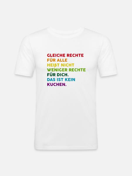 Gleiche Rechte für alle - Männer Slim Fit T-Shirt - Weiß