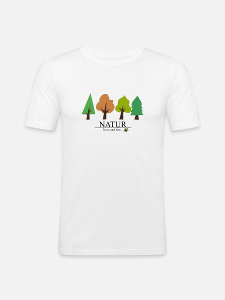 Natur - Männer Slim Fit T-Shirt - Weiß