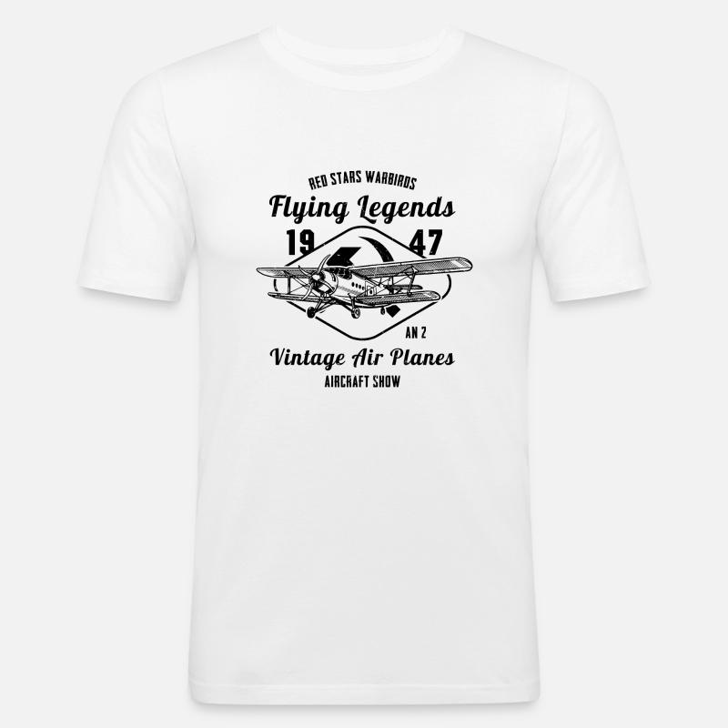 An-2 Antonov Flugzeug Doppeldecker Geschenk - Männer Slim Fit T-Shirt - Weiß