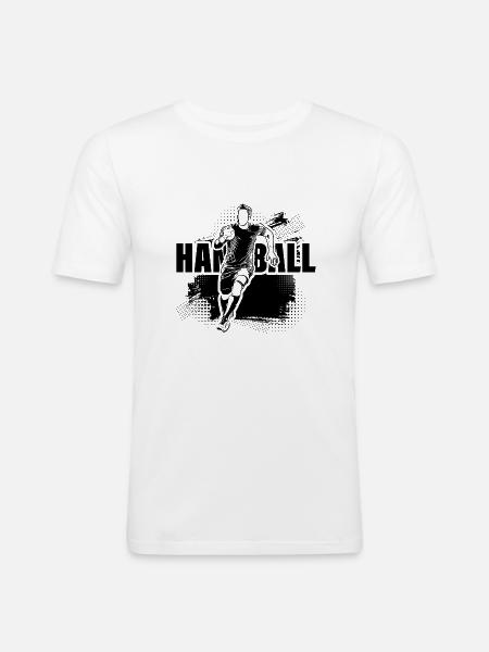 Handball-Dribbler - Männer Slim Fit T-Shirt - Weiß