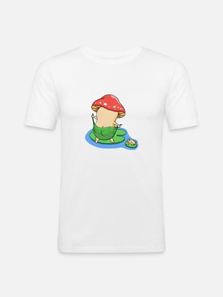 Bath Mushroom - Men's Slim Fit T-Shirt - white