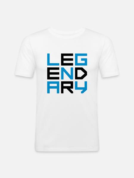 Legendary Square Logo - Men's Slim Fit T-Shirt - white