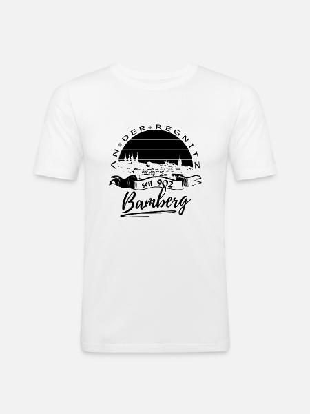Bamberg - Männer Slim Fit T-Shirt - Weiß