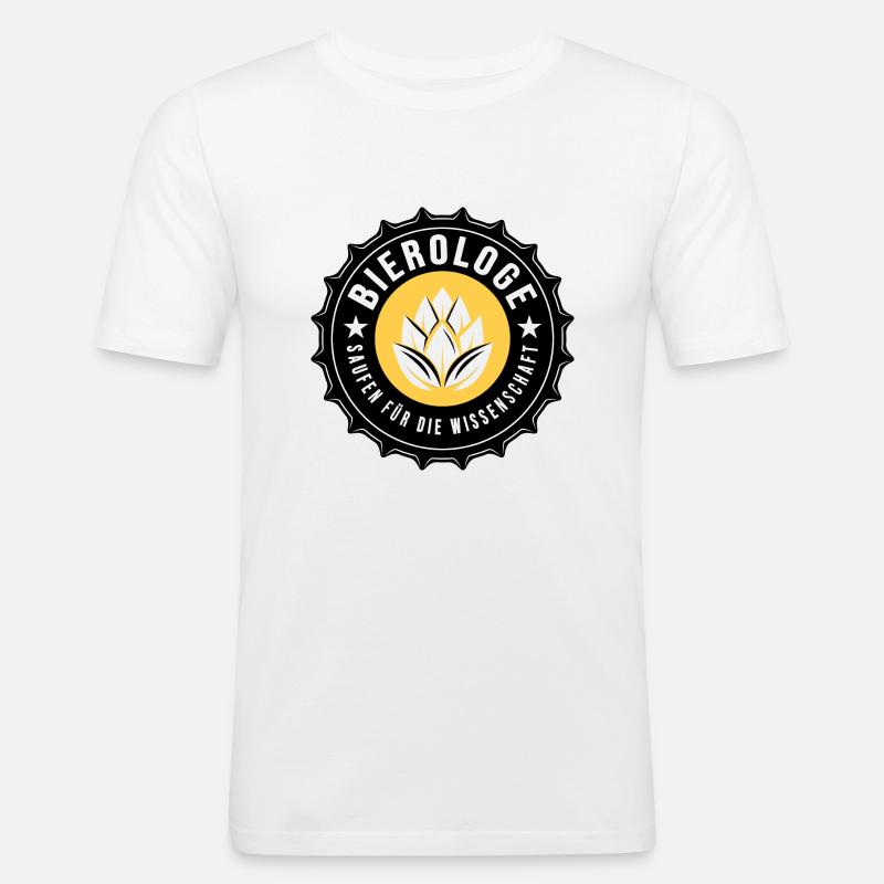 bier biergarten trinkspruch bierologe - Männer Slim Fit T-Shirt - Weiß