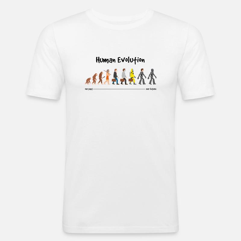 Evolution a robotic future - Men's Slim Fit T-Shirt - white