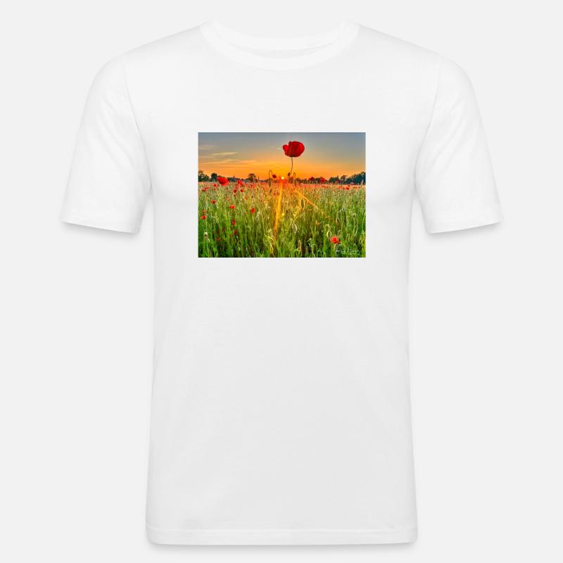 Mohnfeld Wolfsburg - Männer Slim Fit T-Shirt - Weiß