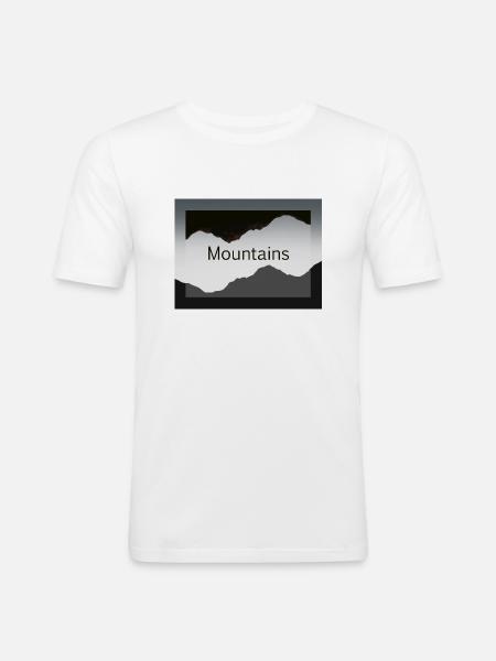 Bergsilhouetten im Kontrast - Männer Slim Fit T-Shirt - Weiß