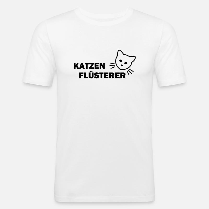 katzenflüsterer - Männer Slim Fit T-Shirt - Weiß