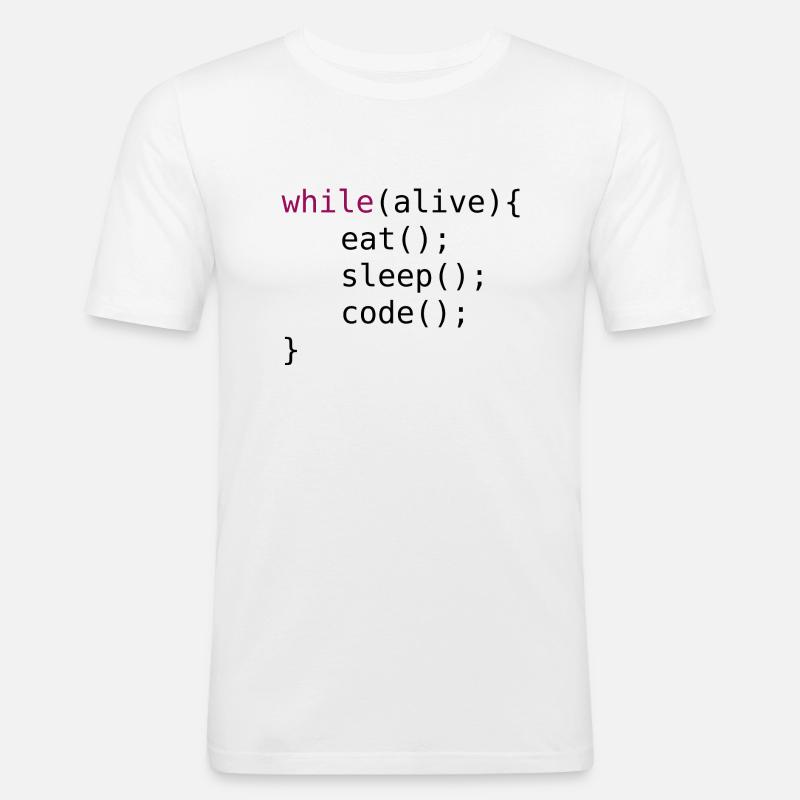 Code source drôle - T-shirt près du corps Homme - blanc