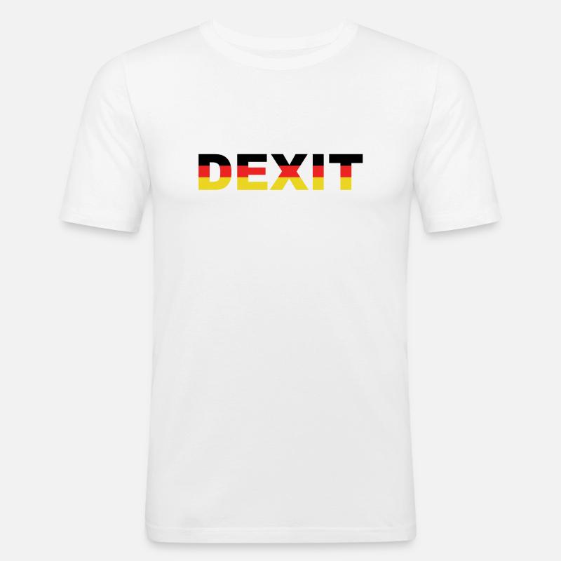 Deutschland Exit EU / Dexit / Brexit - Männer Slim Fit T-Shirt - Weiß