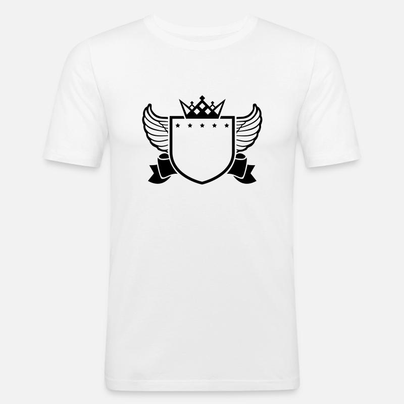shield_empty_di1 - Männer Slim Fit T-Shirt - Weiß