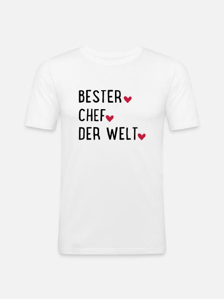 Bester Chef - Männer Slim Fit T-Shirt - Weiß