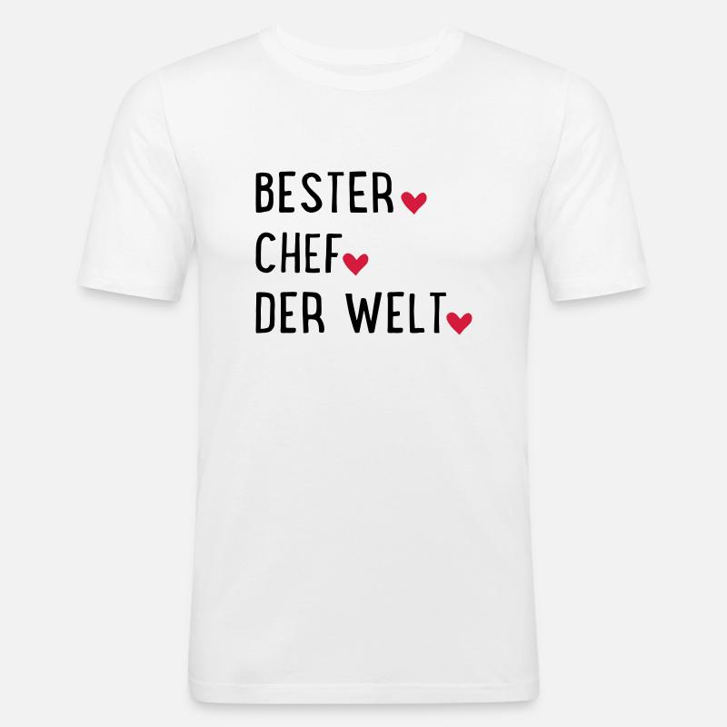 Bester Chef - Männer Slim Fit T-Shirt - Weiß