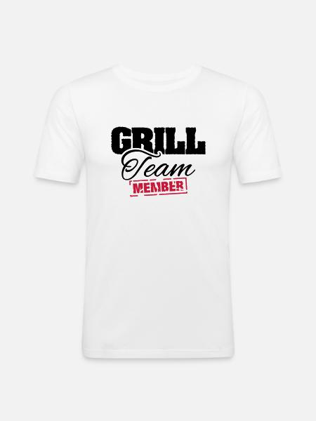 grill_team_member_su2 - Männer Slim Fit T-Shirt - Weiß