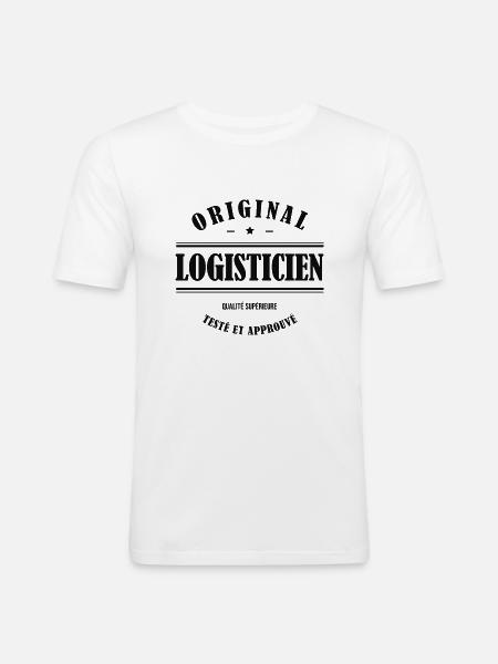 LOGISTICIEN ORIGINAL - T-shirt près du corps Homme - blanc