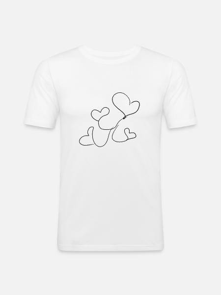 herzen herz - Männer Slim Fit T-Shirt - Weiß