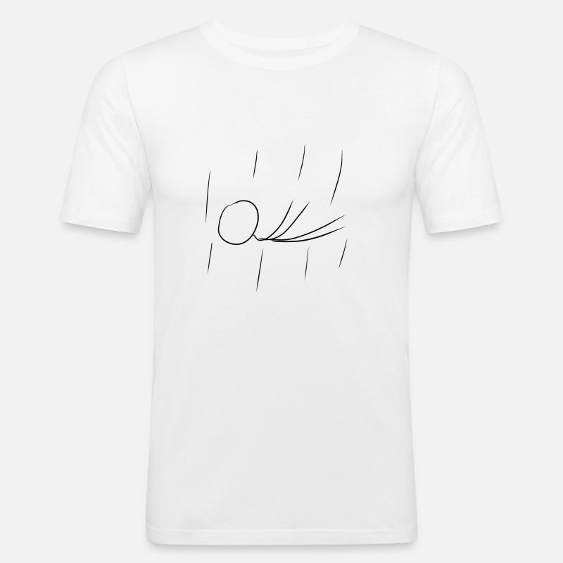 fallen regen - Männer Slim Fit T-Shirt - Weiß