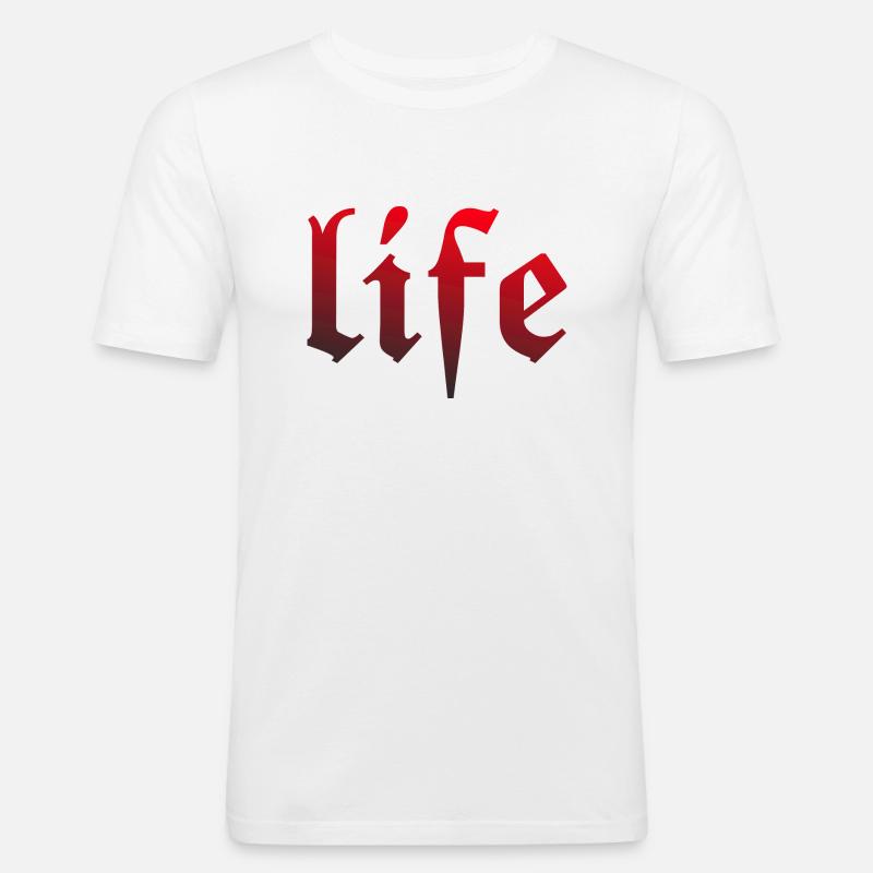 Life - Männer Slim Fit T-Shirt - Weiß