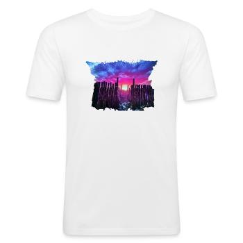 Gardien - T-shirt près du corps Homme - blanc - Devant - Nik (191cm)