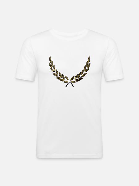 Bodendekoration Lorbeerkranz - Männer Slim Fit T-Shirt - Weiß