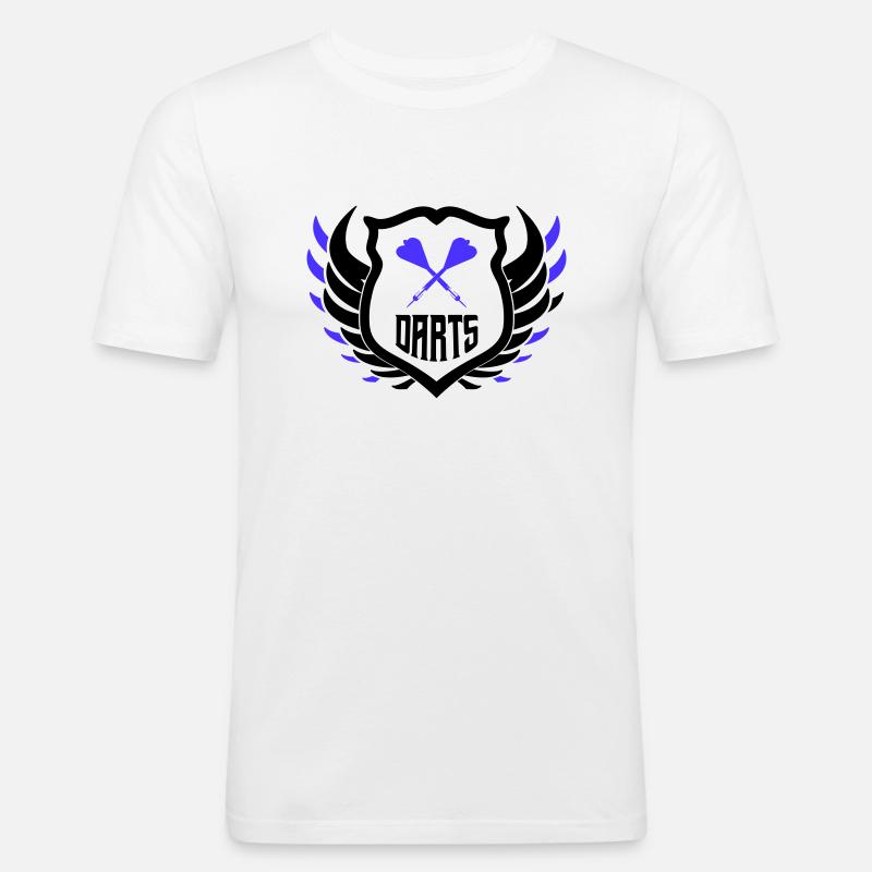 darts crest - Männer Slim Fit T-Shirt - Weiß