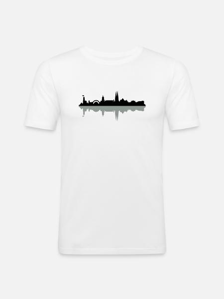 Skyline Bielefeld - Männer Slim Fit T-Shirt - Weiß