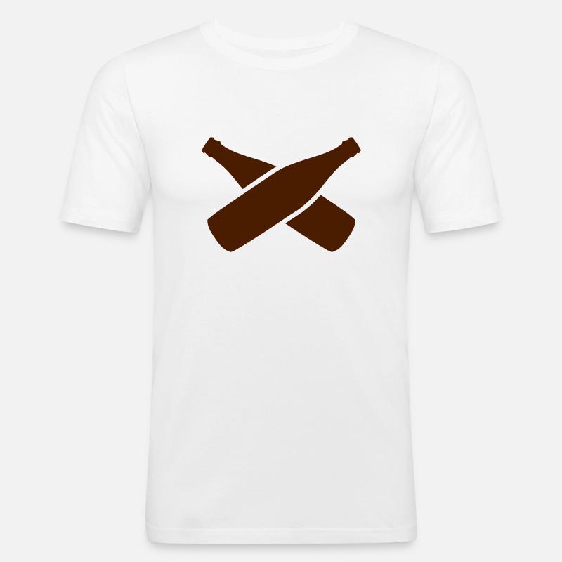 Bierflaschen - Männer Slim Fit T-Shirt - Weiß