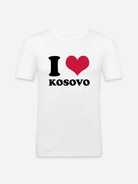 i love kosovo - Men's Slim Fit T-Shirt - white