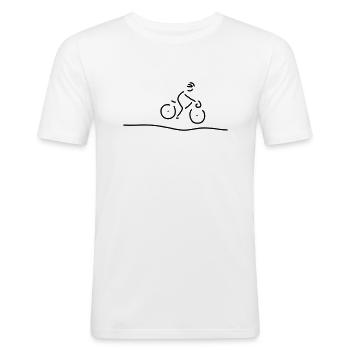 fahrrad tour - Männer Slim Fit T-Shirt - Weiß - Vorne - Nik (191cm)
