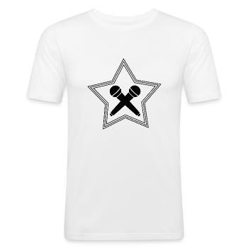 Karaoke - T-shirt près du corps Homme - blanc - Devant - Nik (191cm)