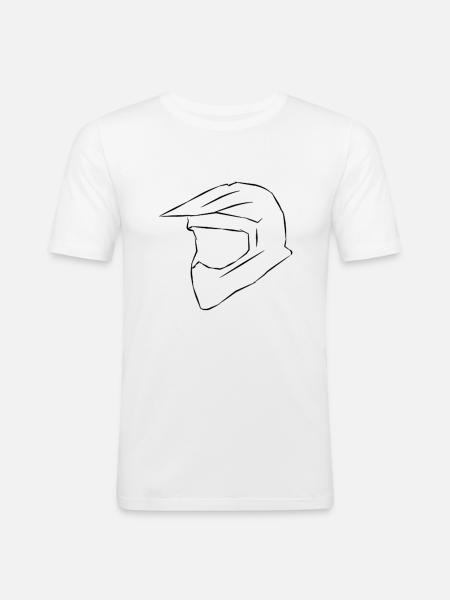 Motorcross helmet sketch - Men's Slim Fit T-Shirt - white