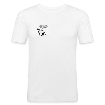 Coucou petite perruche dit l'élan - T-shirt près du corps Homme - blanc - Devant - Nik (191cm)
