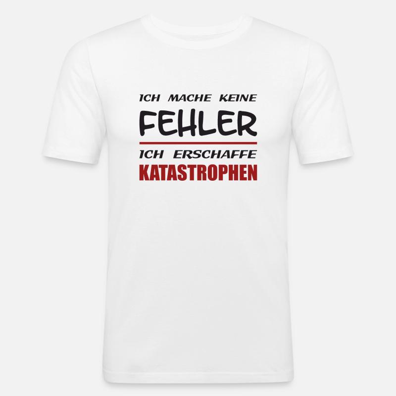 Lustiger Spruch Fehler - Männer Slim Fit T-Shirt - Weiß