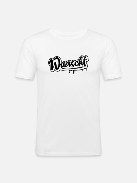 Wuascht! - Männer Slim Fit T-Shirt - Weiß