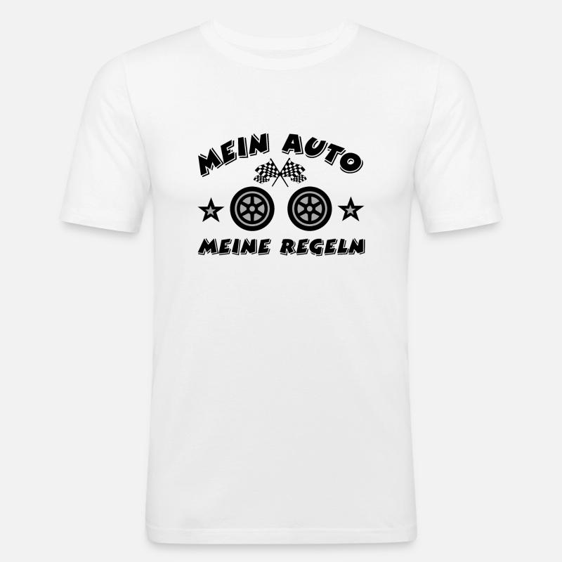Auto - Männer Slim Fit T-Shirt - Weiß
